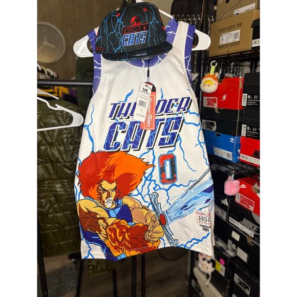 Sz S - Thundercats HeadGear Basketball Jersey and 7 1/8 Blue Hat, New w/ Tags - Picture 3 of 3